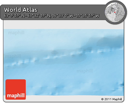 Shaded Relief 3D Map of the Area around 63° 21' 9" N, 16° 4' 29" W