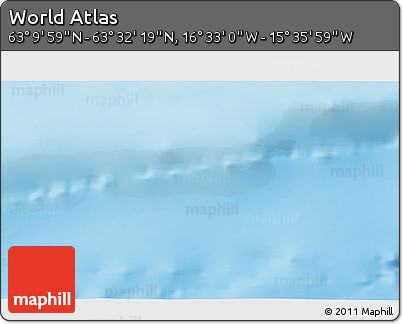 Shaded Relief 3D Map of the Area around 63° 21' 9" N, 16° 4' 29" W
