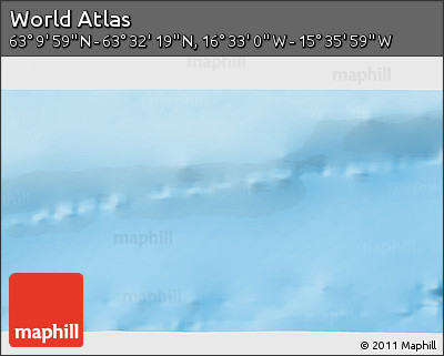 Shaded Relief 3D Map of the Area around 63° 21' 9" N, 16° 4' 29" W