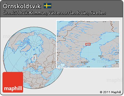Gray Location Map of Örnsköldsvik