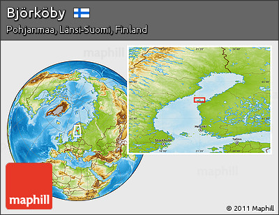 Physical Location Map of Björköby