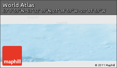 Shaded Relief Panoramic Map of the Area around 63° 21' 9" N, 21° 10' 29" W