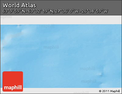 Physical 3D Map of the Area around 63° 21' 9" N, 27° 7' 30" W