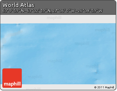Physical 3D Map of the Area around 63° 21' 9" N, 27° 7' 30" W