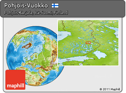 Physical Location Map of Pohjois-Vuokko