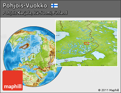 Physical Location Map of Pohjois-Vuokko
