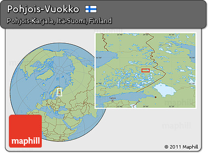 Savanna Style Location Map of Pohjois-Vuokko