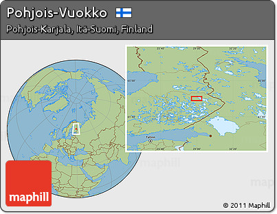 Savanna Style Location Map of Pohjois-Vuokko