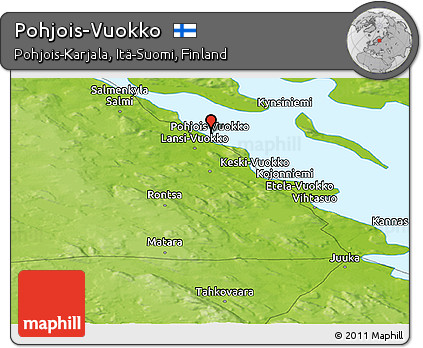 Physical Panoramic Map of Pohjois-Vuokko