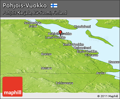 Physical Panoramic Map of Pohjois-Vuokko