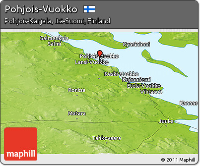 Physical Panoramic Map of Pohjois-Vuokko