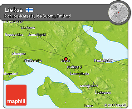 Physical 3D Map of Lieksa