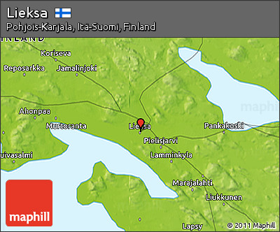 Physical 3D Map of Lieksa