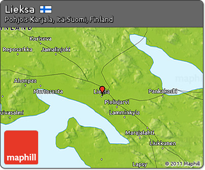 Physical 3D Map of Lieksa