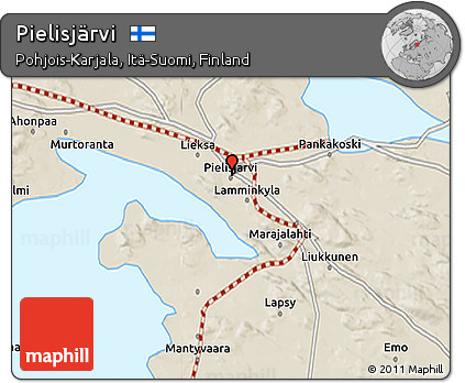 Shaded Relief 3D Map of Pielisjärvi