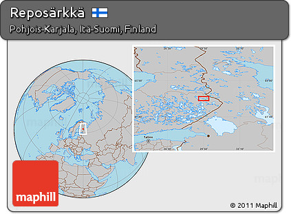 Gray Location Map of Reposärkkä