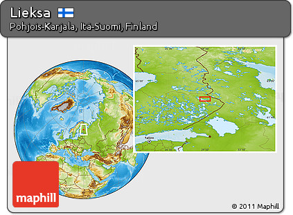 Physical Location Map of Lieksa