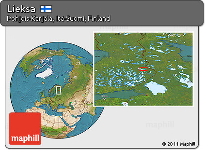 Satellite Location Map of Lieksa