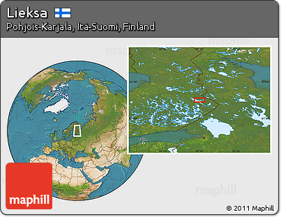 Satellite Location Map of Lieksa