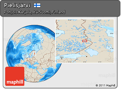 Shaded Relief Location Map of Pielisjärvi