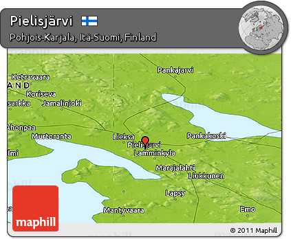 Physical Panoramic Map of Pielisjärvi