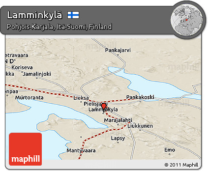Shaded Relief Panoramic Map of Lamminkylä