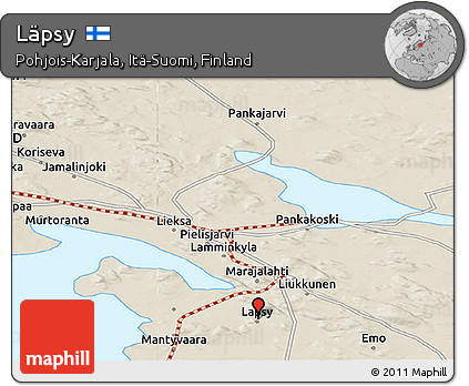 Shaded Relief Panoramic Map of Läpsy