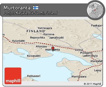 Shaded Relief Panoramic Map of Murtoranta