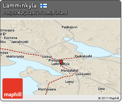 Shaded Relief Panoramic Map of Lamminkylä