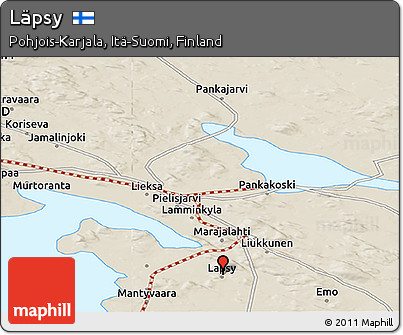Shaded Relief Panoramic Map of Läpsy