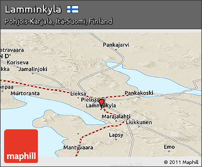 Shaded Relief Panoramic Map of Lamminkylä