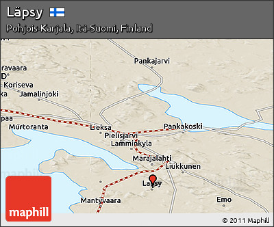 Shaded Relief Panoramic Map of Läpsy