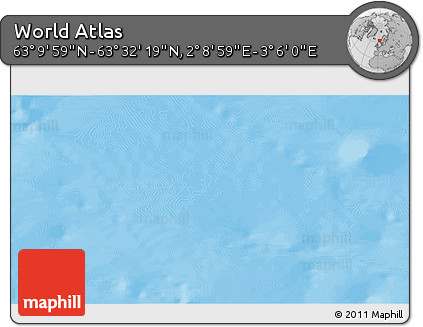 Physical 3D Map of the Area around 63° 21' 9" N, 2° 37' 30" E