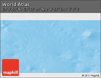 Physical 3D Map of the Area around 63° 21' 9" N, 2° 37' 30" E