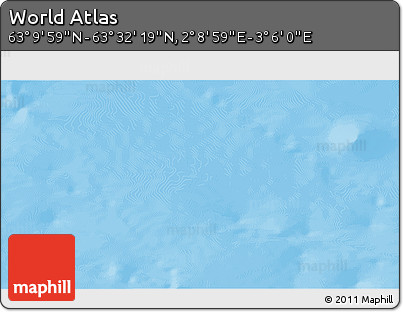 Physical 3D Map of the Area around 63° 21' 9" N, 2° 37' 30" E