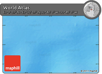 Physical Map of the Area around 63° 21' 9" N, 32° 13' 30" W