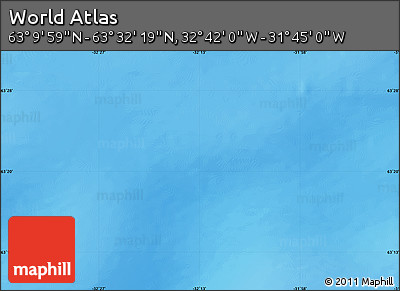 Physical Map of the Area around 63° 21' 9" N, 32° 13' 30" W