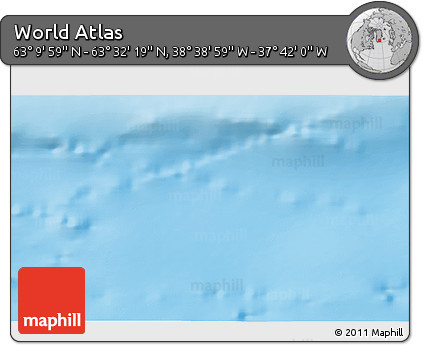 Physical 3D Map of the Area around 63° 21' 9" N, 38° 10' 29" W