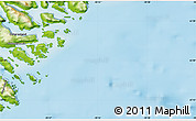 Physical Map of the area around 63° 21' 9" N, 40° 43' 30" W