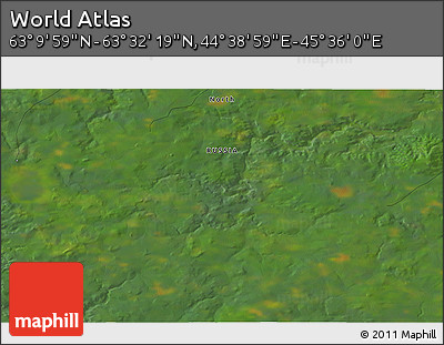 Satellite 3D Map of the Area around 63° 21' 9" N, 45° 7' 30" E