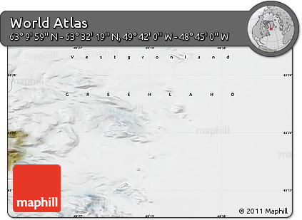 Satellite Map of the Area around 63° 21' 9" N, 49° 13' 30" W