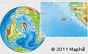 Physical Location Map of the area around 63° 21' 9" N, 55° 10' 29" W