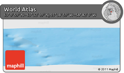 Physical Panoramic Map of the Area around 63° 21' 9" N, 55° 10' 29" W