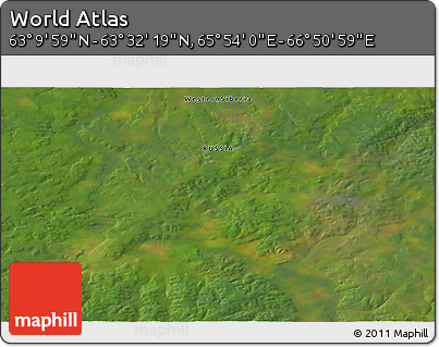 Satellite 3D Map of the Area around 63° 21' 9" N, 66° 22' 30" E