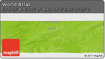 Physical Panoramic Map of the Area around 63° 21' 9" N, 66° 22' 30" E