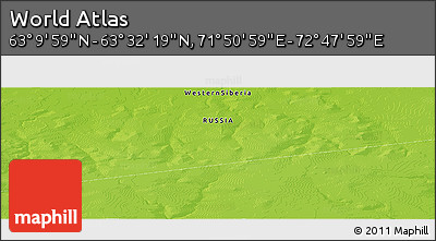 Physical Panoramic Map of the Area around 63° 21' 9" N, 72° 19' 29" E