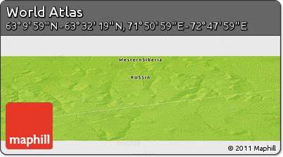 Physical Panoramic Map of the Area around 63° 21' 9" N, 72° 19' 29" E