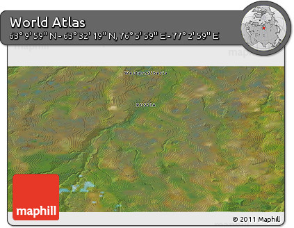 Satellite 3D Map of the Area around 63° 21' 9" N, 76° 34' 29" E
