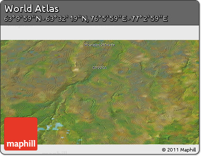 Satellite 3D Map of the Area around 63° 21' 9" N, 76° 34' 29" E