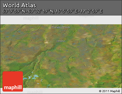 Satellite 3D Map of the Area around 63° 21' 9" N, 76° 34' 29" E